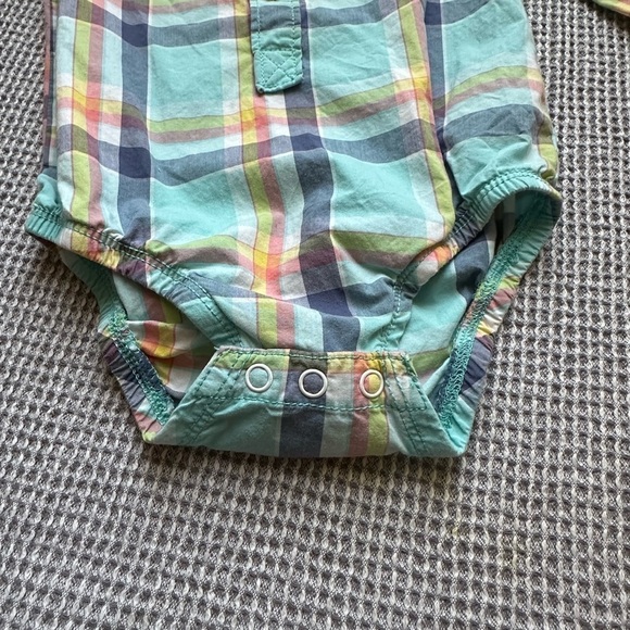 OshKosh B’gosh  Plaid Long Sleeve Button Front Bodysuit. Vintage - Picture 4 of 5